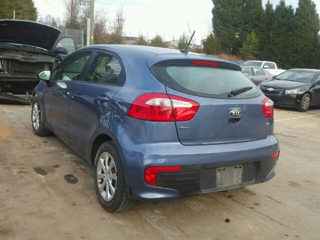 KNADM5A32G6638976 - 2016 KIA RIO LX BLUE photo 3