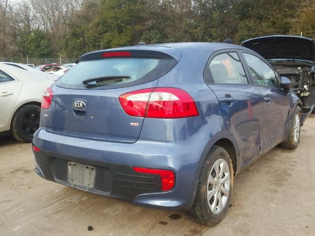 KNADM5A32G6638976 - 2016 KIA RIO LX Կապույտ լուսանկար 4