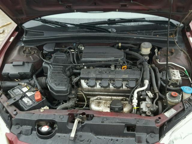 2HGES26704H540919 - 2004 HONDA CIVIC EX წითელი ფოტო 7