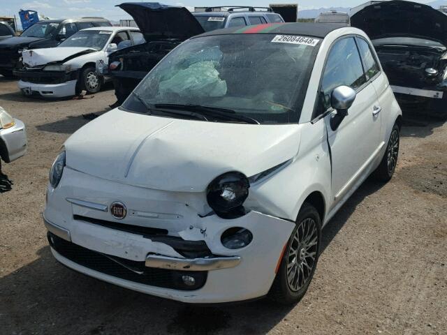 3C3CFFER4DT707007 - 2013 FIAT 500 LOUNGE WHITE photo 2