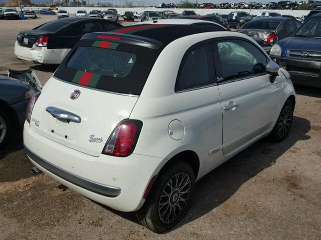 3C3CFFER4DT707007 - 2013 FIAT 500 LOUNGE WHITE photo 4