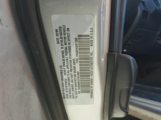 4S3BG6854X7644562 - 1999 SUBARU OUTBACK SILVER photo 10