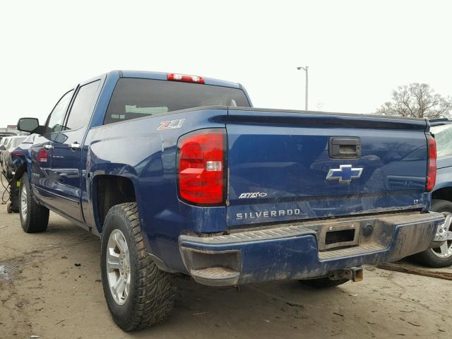 3GCUKRECXGG109932 - 2016 CHEVROLET SILVERADO BLUE photo 3