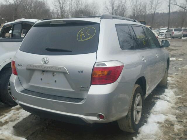 JTEES41A182094674 - 2008 TOYOTA HIGHLANDER GRAY photo 4