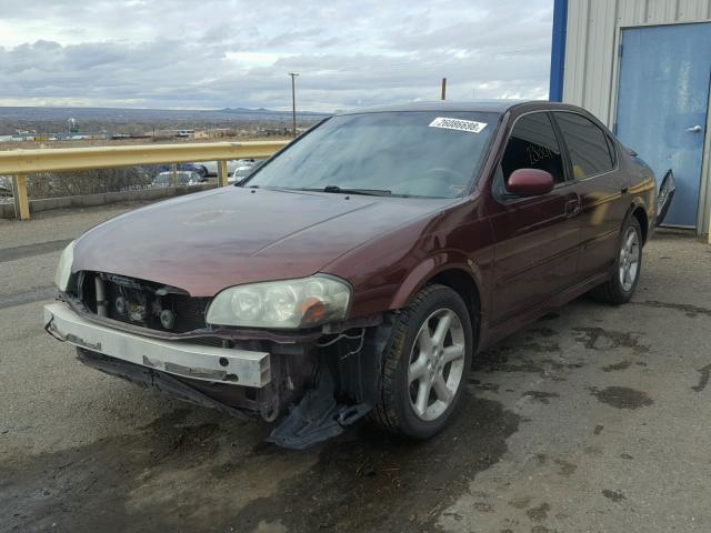 JN1DA31D92T422306 - 2002 NISSAN MAXIMA GLE MAROON photo 2