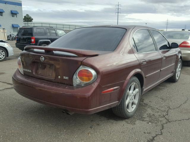 JN1DA31D92T422306 - 2002 NISSAN MAXIMA GLE MAROON photo 4