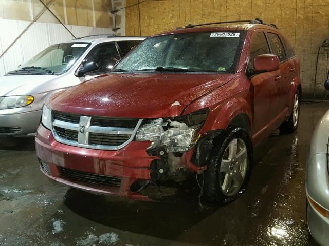 3D4GG57V09T157734 - 2009 DODGE JOURNEY SX MAROON photo 2