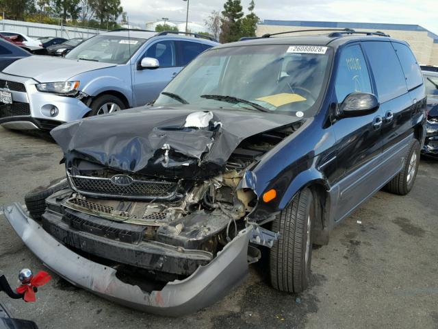 KNDUP132056623588 - 2005 KIA SEDONA EX BLACK photo 2