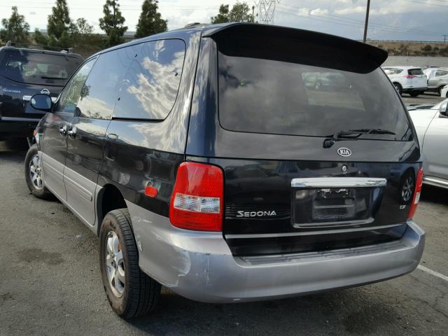 KNDUP132056623588 - 2005 KIA SEDONA EX BLACK photo 3