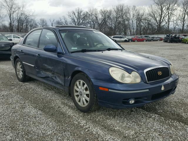 KMHWF35H22A642124 - 2002 HYUNDAI SONATA GLS BLUE photo 1