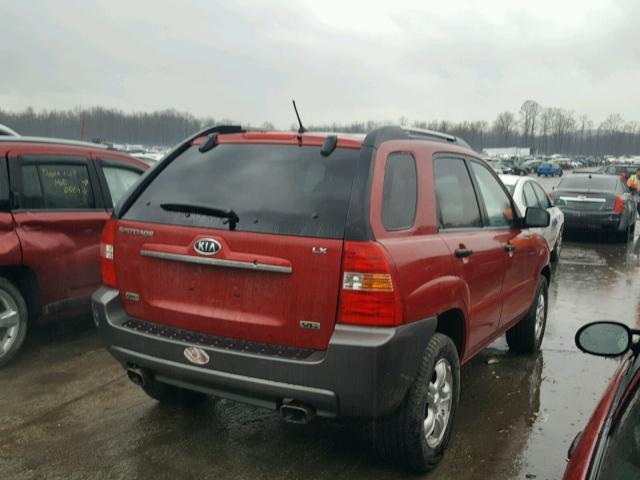 KNDJE723787533570 - 2008 KIA SPORTAGE E RED photo 4