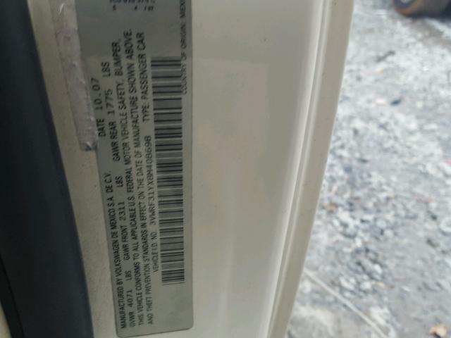 3VWRF31YX8M408698 - 2008 VOLKSWAGEN NEW BEETLE 奶油色 照片 10