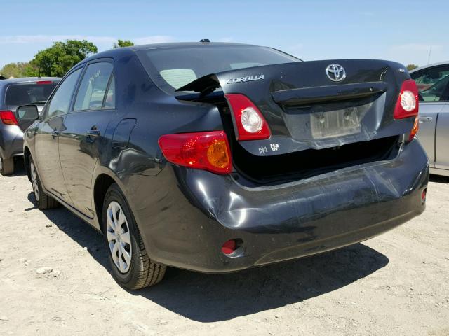 1NXBU4EE7AZ241794 - 2010 TOYOTA COROLLA BA BLACK photo 3