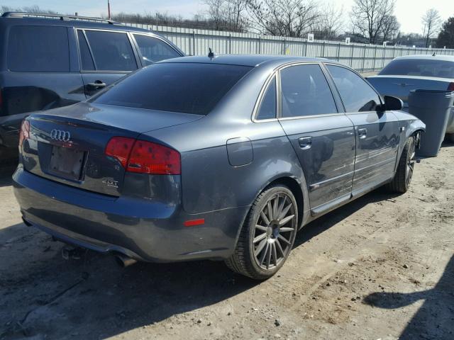 WAUEF78E68A133328 - 2008 AUDI A4 S-LINE GRAY photo 4