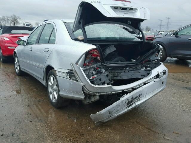 WDBRF92H77F862845 - 2007 MERCEDES-BENZ C 280 4MAT SILVER photo 3