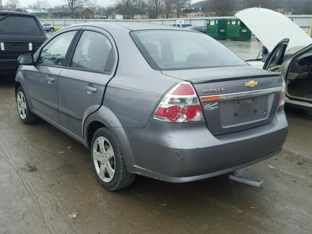 KL1TG5DE8AB115941 - 2010 CHEVROLET AVEO LT SILVER photo 3