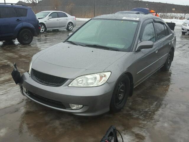 2HGES16684H934640 - 2004 HONDA CIVIC LX GRAY photo 2