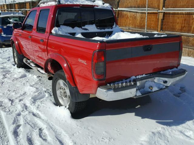 1N6ED27Y6YC349320 - 2000 NISSAN FRONTIER C RED photo 3