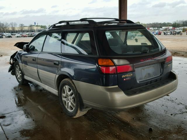 4S3BH665427610047 - 2002 SUBARU LEGACY OUT BLUE photo 3