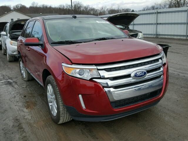 2FMDK4JC9EBB34356 - 2014 FORD EDGE SEL RED photo 1