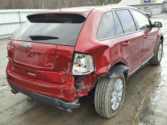 2FMDK4JC9EBB34356 - 2014 FORD EDGE SEL RED photo 4