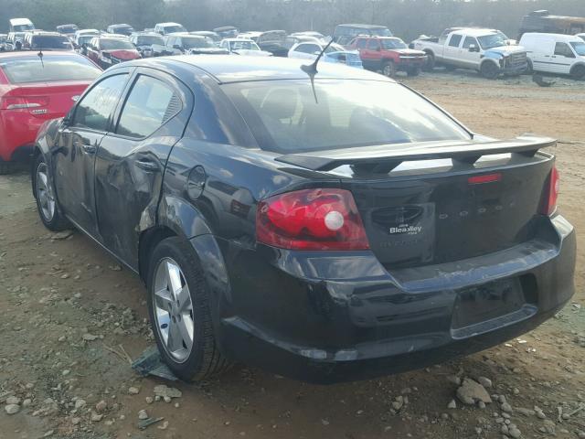 1C3CDZABXCN264909 - 2012 DODGE AVENGER SE BLACK photo 3