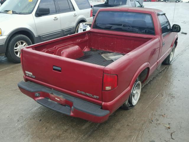 1GCCS1446WK108744 - 1998 CHEVROLET S TRUCK S1 MAROON photo 4