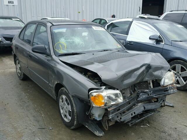 KMHCG45G2YU075191 - 2000 HYUNDAI ACCENT GL GRAY photo 1