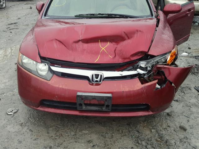 1HGFA16837L071553 - 2007 HONDA CIVIC EX წითელი ფოტო 7