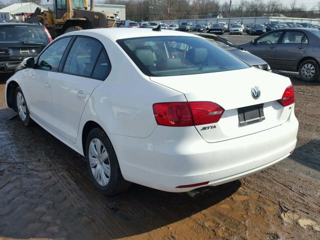 3VWD17AJ6EM218573 - 2014 VOLKSWAGEN JETTA SE WHITE photo 3