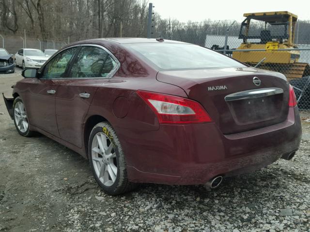 1N4AA5AP7BC808430 - 2011 NISSAN MAXIMA S BURGUNDY photo 3