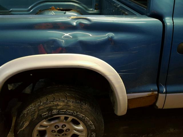 1D7HG48N93S202436 - 2003 DODGE DAKOTA QUA BLUE photo 9