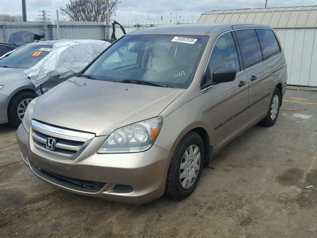 5FNRL382X5B020223 - 2005 HONDA ODYSSEY LX GOLD photo 2