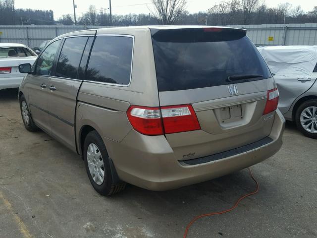 5FNRL382X5B020223 - 2005 HONDA ODYSSEY LX GOLD photo 3