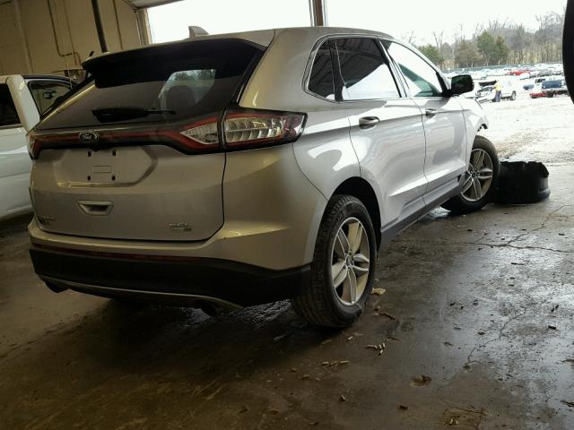 2FMTK4J95FBB79263 - 2015 FORD EDGE SEL SILVER photo 4