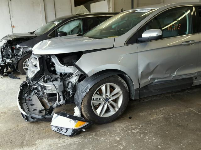 2FMTK4J95FBB79263 - 2015 FORD EDGE SEL SILVER photo 9