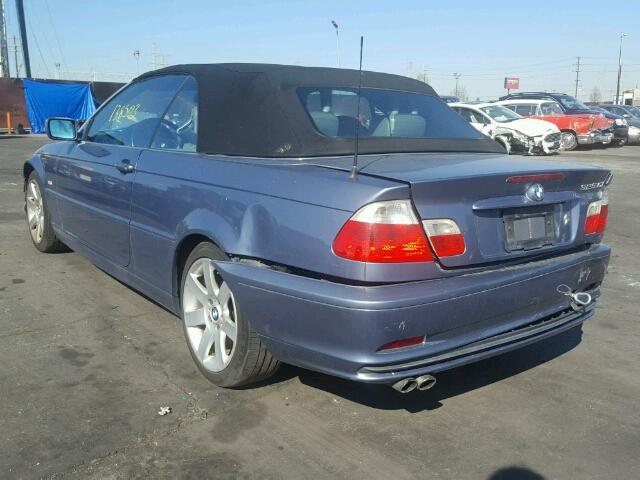 WBABS33452PG83763 - 2002 BMW 325 CI BLUE photo 3