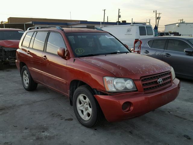 JTEGD21A030054274 - 2003 TOYOTA HIGHLANDER BURGUNDY photo 1