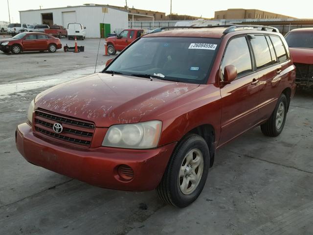 JTEGD21A030054274 - 2003 TOYOTA HIGHLANDER BURGUNDY photo 2