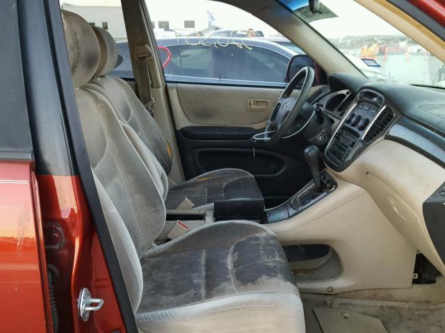 JTEGD21A030054274 - 2003 TOYOTA HIGHLANDER BURGUNDY photo 5