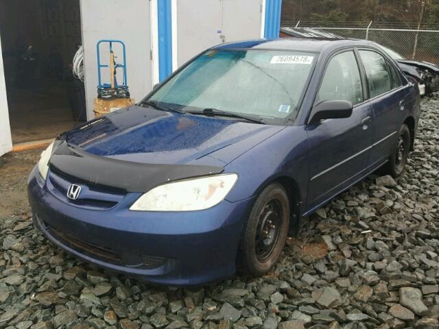 2HGES16385H013347 - 2005 HONDA CIVIC DX V BLUE photo 2