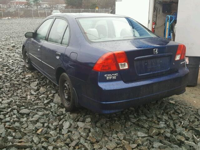 2HGES16385H013347 - 2005 HONDA CIVIC DX V BLUE photo 3