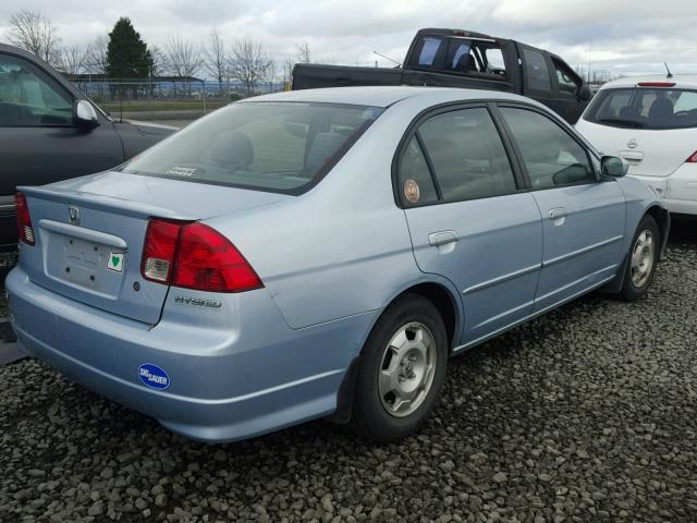 JHMES96654S003243 - 2004 HONDA CIVIC HYBR BLUE photo 4