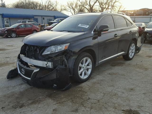 2T2BK1BA9AC008146 - 2010 LEXUS RX 350 BLACK photo 2