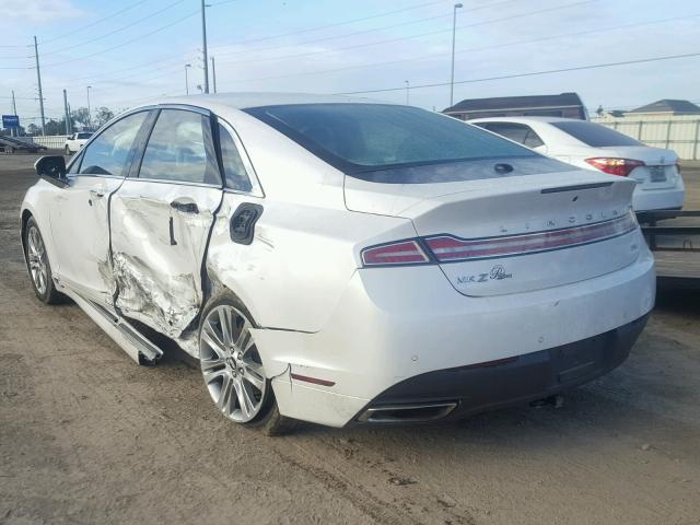 3LN6L2LU0DR828630 - 2013 LINCOLN MKZ HYBRID WHITE photo 3