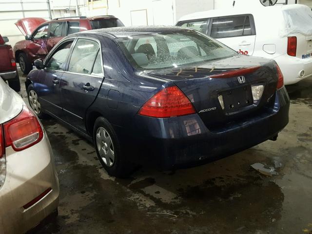 1HGCM56487A047615 - 2007 HONDA ACCORD LX BLUE photo 3