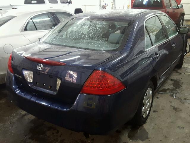 1HGCM56487A047615 - 2007 HONDA ACCORD LX BLUE photo 4