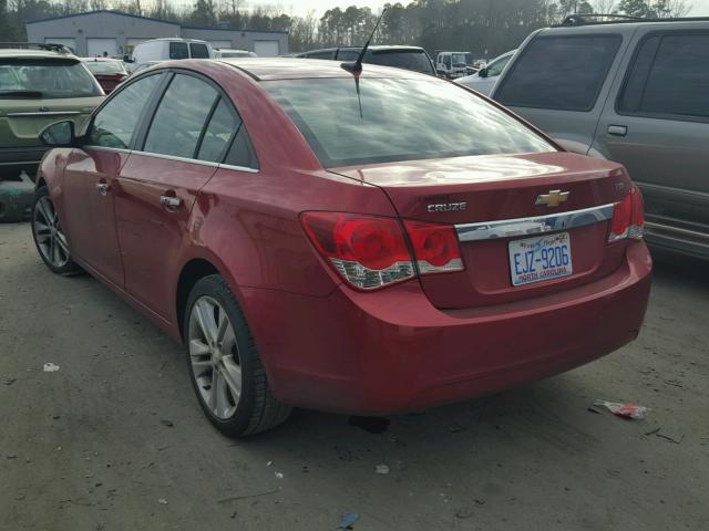 1G1PH5S9XB7262286 - 2011 CHEVROLET CRUZE LTZ BURGUNDY photo 3