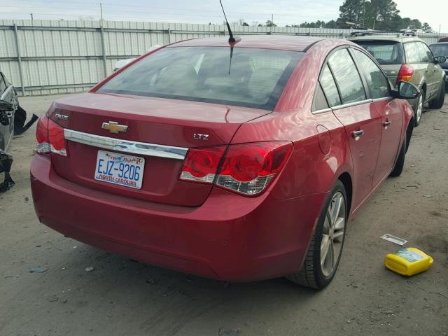 1G1PH5S9XB7262286 - 2011 CHEVROLET CRUZE LTZ BURGUNDY photo 4