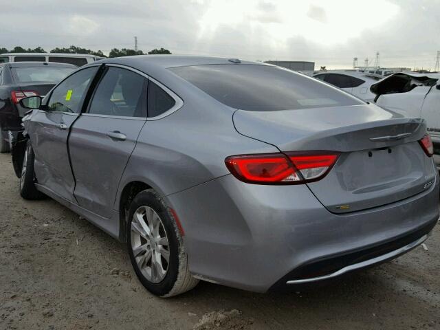 1C3CCCAB3FN724626 - 2015 CHRYSLER 200 LIMITE GRAY photo 3